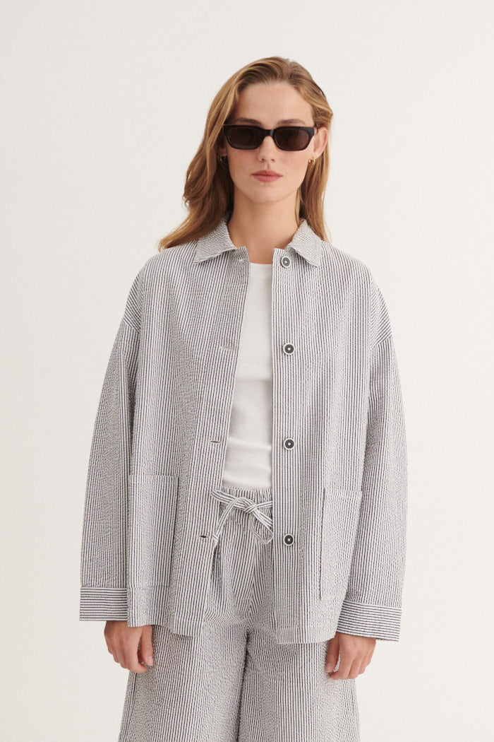 Basic Apparel Asta Jacket Jakker 690 Bright white / sky captain