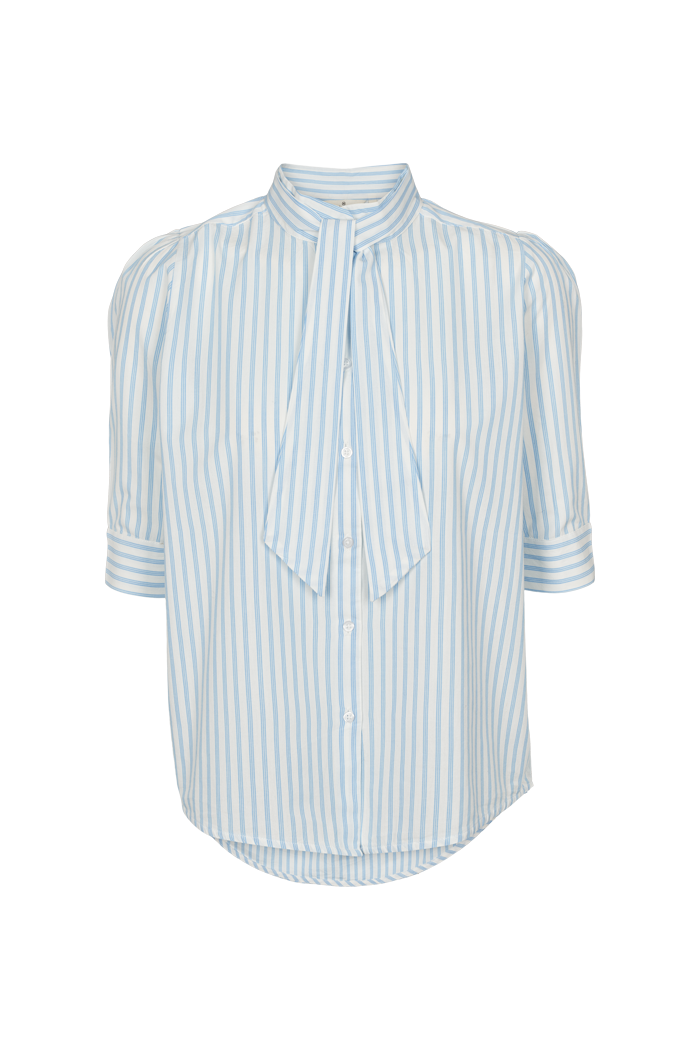Basic Apparel Aya Tieband Shirt Skjorter 687 Birch / Alaskan blue
