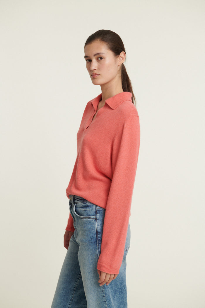 Basic Apparel Cady Polo Sweater Sweaters 760 Conch Shell