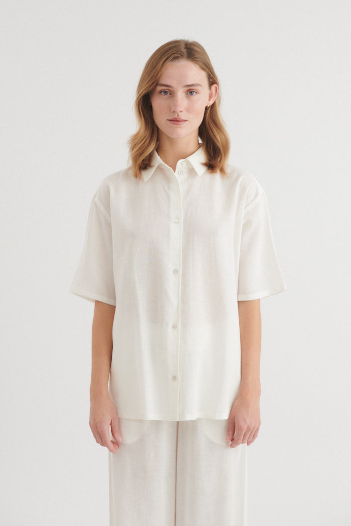 Basic Apparel Carina Oversized Shirt Skjorter 423 Bright White