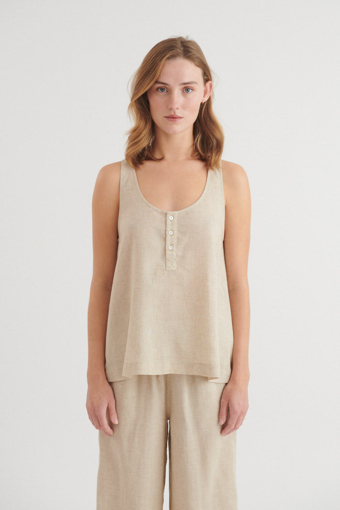 Basic Apparel Carina Tank Toppe 100 Natural melange