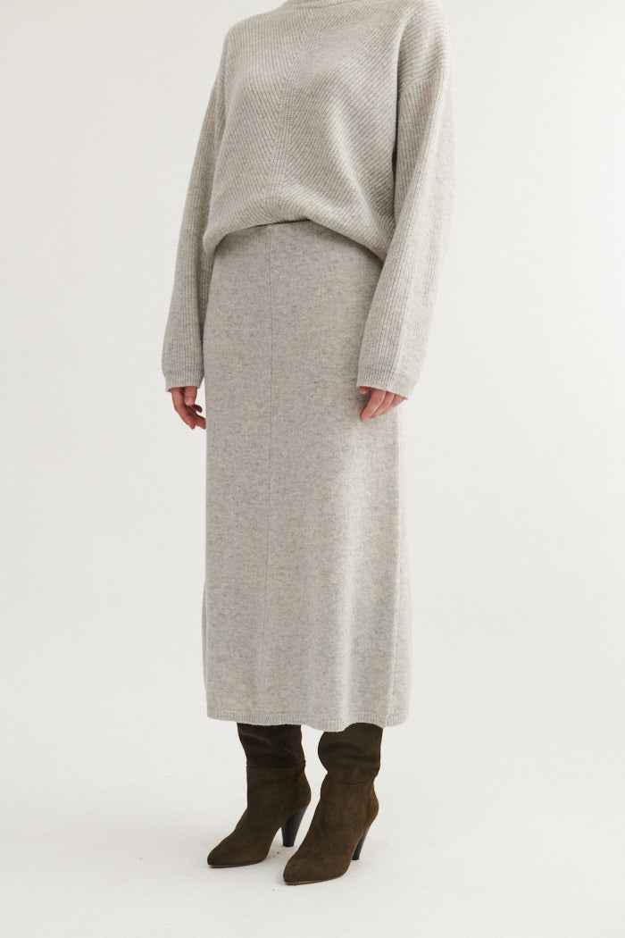 Basic Apparel Lise 3/4 Skirt Nederdele 094 Light Grey Mel.