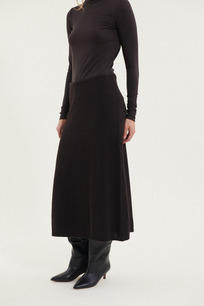 Basic Apparel Lise 3/4 Skirt Nederdele 709 Chocolate torte