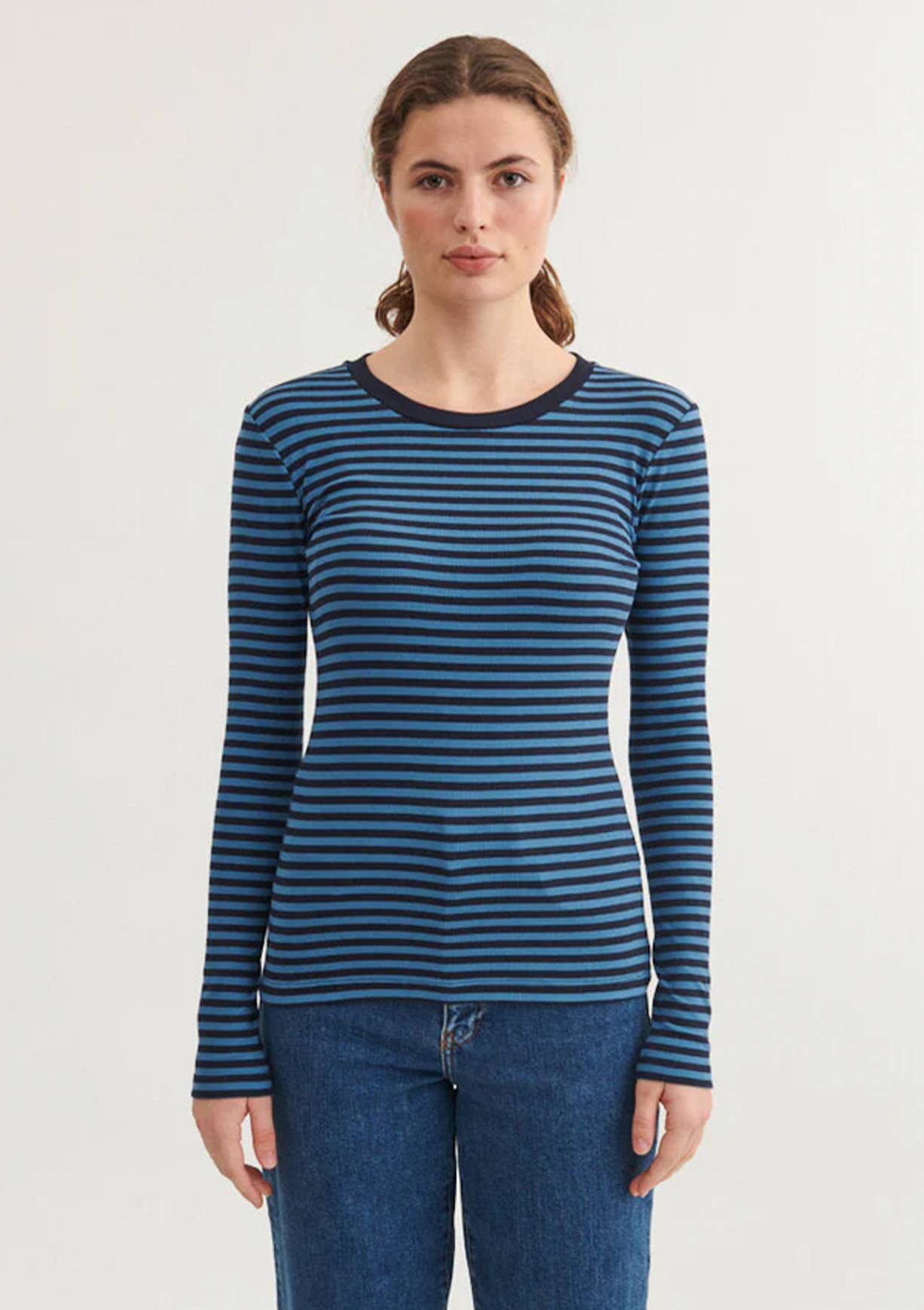 Basic Apparel Ludmilla LS Tee T-shirts 795 Copen blue / sky captain