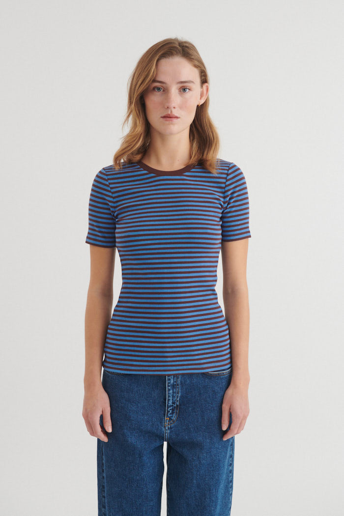 Basic Apparel Ludmilla O-Neck T-shirts 894 Riviera / Chicory coffee