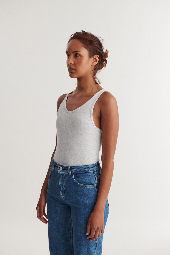 Basic Apparel Ludmilla Tank Toppe 094 Light Grey Mel.