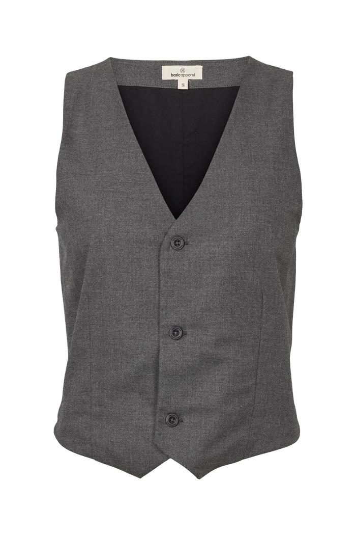 Basic Apparel Marjorie Vest Veste 393 Dark Grey Mel.