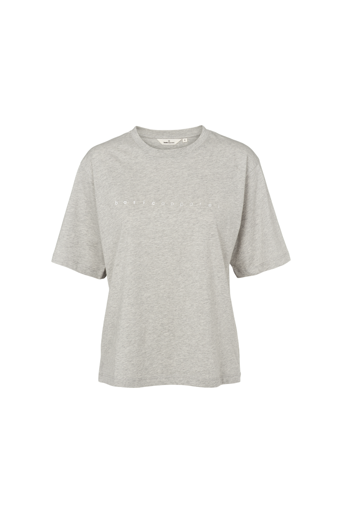 Basic Apparel Raja Logo Tee T-shirts 094 Light Grey Mel.