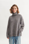 Randi T-Neck - Portabella / valmuefrø