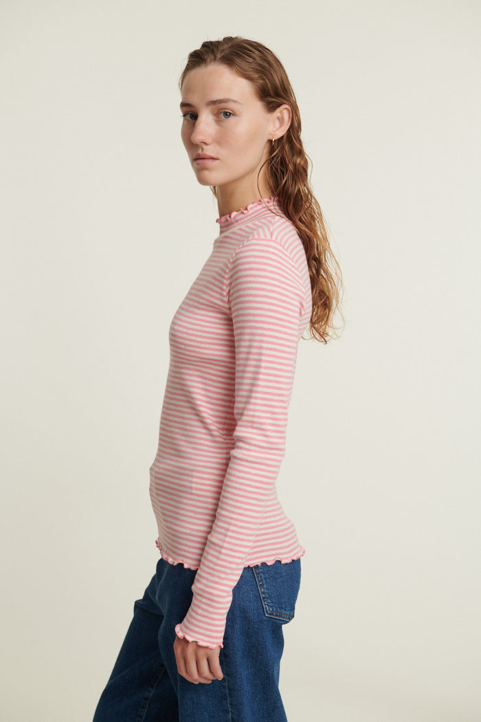Basic Apparel Silma High Neck T-shirts 773 Conch shell / birch
