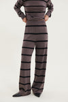 Vera Vide bukser - Brown Melange / Black